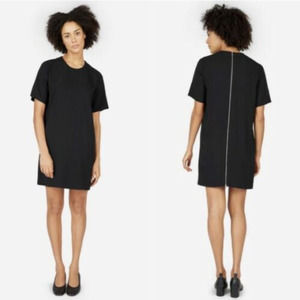 Everlane Womens Size 12 The Japanese GoWeave Zip Tee Dress Navy Blue EUC